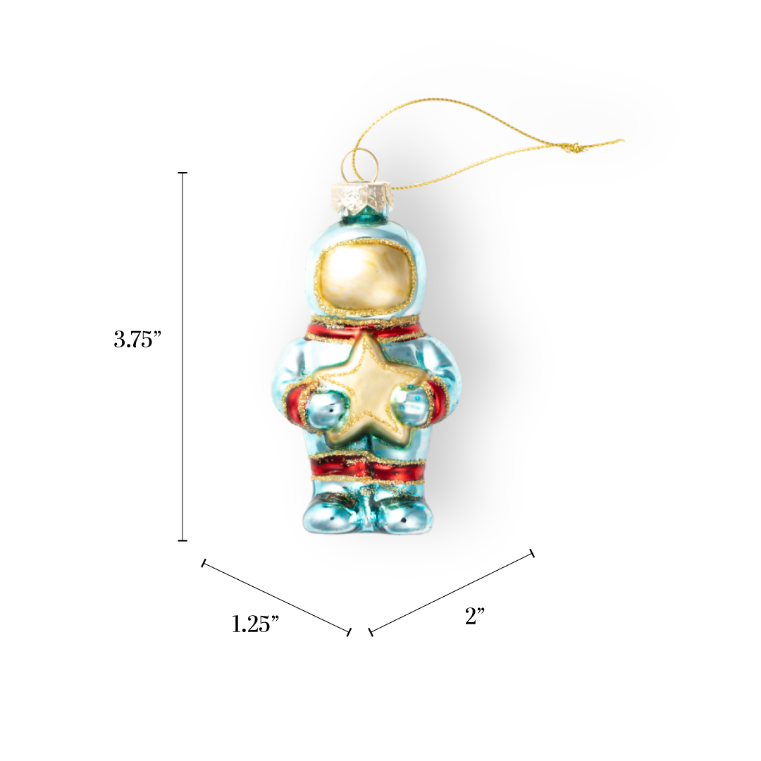 Blue Astronaut, Nostalgic Retro Outer Space Christmas Ornament Gift