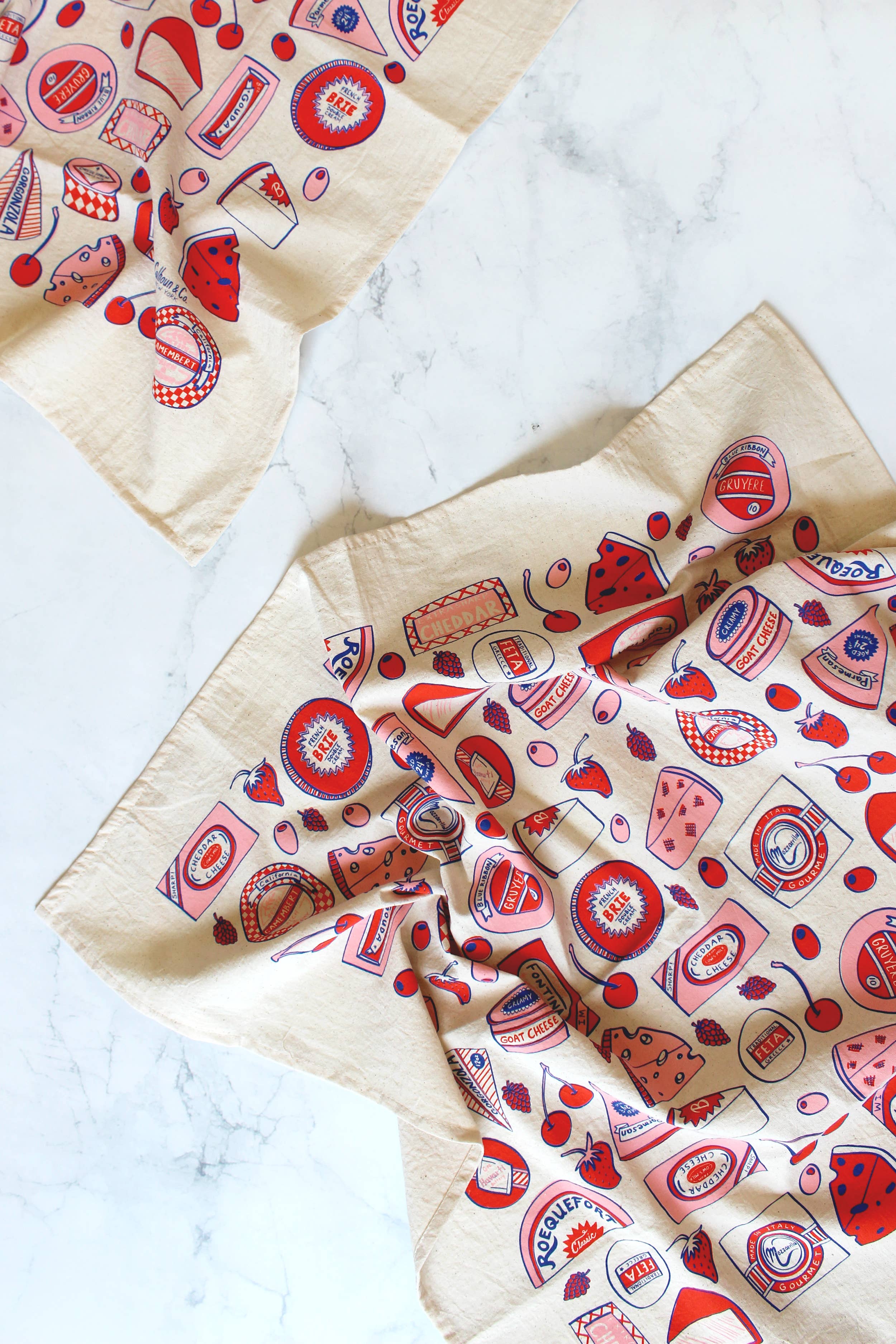 Cheese Shop Screen Printed Tea Towel